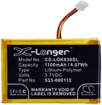 Kompatibelt med Logitech K830, 3.7V, 1100 mAh