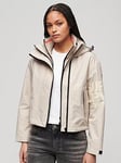 Superdry Hooded Embroidered SD Windbreaker Jacket - Grey, Grey, Size 14, Women