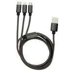 REV Câble multi USB USB A vers USB-C, micro USB & Lightning - 3 en 1 - Câble de charge et de données universel - Câble de charge rapide de 100 cm de long, 5 V DC, 2,4 A