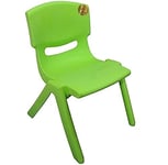 A406 Children Strong Stackable Kids Plastic Chairs Picnic Party Garden Nursery Club Indoor Outdoor (Green, 5)