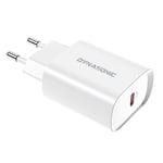 DYNASONIC Chargeur 20W USB C PD, Chargeur Rapide avec, Adaptateur de Charge, Compatible avec iPhone XS/X/Se / 11/12 Pro / 12 Pro Max, Galaxy S9 S8, iPad Pro et Autres (Type C)