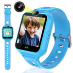 FRLONE Kids Smart Watch for Girls Boys - Children's Smartwatch Phone with 7 Games Music Mp3 Player SOS Call Camera Calculator Electronic Learning Toys Birthday Gifts for 3-12 Years (Blue)