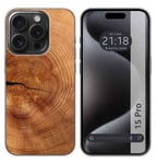 Housse En Silicone Compatible Avec L'IPhone 15 PRO (6.1) Design Bois 04 Dessins