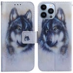 Pattern Printing Shockproof iPhone 14 Pro Etui - Wolf