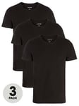Lacoste 3-Pack T-Shirts - Black, Black, Size L, Men