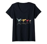 Womens Dinosaur Cane Corso Evolution Fun Paleontology V-Neck T-Shirt