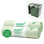 bioMat Sacs poubelle compostables et biodégradable, 40-60l (20 pcs. de sacs à ordures)