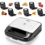 6-IN-1 Toaster Maker Press Sandwich Panini Grill Replaceable Plates 4 Slice
