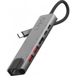 LINQ 6 in 1 PRO USB-C Multiport Hub, aluminiumgrå