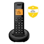 Alcatel E260 Noir - Téléphone sans Fil DECT : Design Compact, Couleurs attractives, Grand écran rétroéclairé, Fonction Mains-Libres, Blocage des appels indésirables