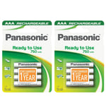 8x Panasonic AAA 750 mAh Rechargeable Batteries Phone ACCU LR03 HR03 Ready
