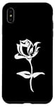 Coque pour iPhone XS Max Rose blanche minimaliste dessin fleur rose amoureux jardinage