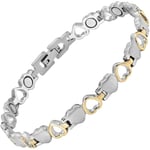 Titanium Magnetiskt Armband Hjärta Ihålig Design Länk Stilrena Magnet Armband För Kvinnor