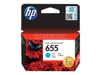 HP 655 - Cyan - encre à colorants - originale - Ink Advantage - cartouche d'encre - pour Deskjet Ink Advantage 4615, Ink Advantage 4625, Ink Advantage 5525, Ink Advantage 6525