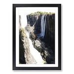 Big Box Art Africa Zambia Victoria Falls Waterfall Framed Wall Art Picture Print Ready to Hang, Oak A2 (62 x 45 cm)