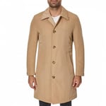 New Hugo BOSS mens beige suit trench jacket rain over pea suit coat 42R XL £399