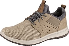 Skechers Men's Delson Camben Trainers, Taupe Mesh W Synthetic, 8.5 UK