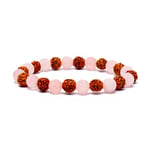 Rudraksha/Rose Quartz Bracelet Elastic