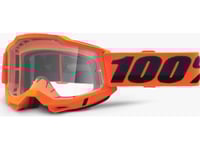 100% Goggles 100% Accuri 2 Orange (Transparent Glass Anti-Fog, Lt 88% -92%) (New)