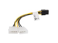 Lanberg CA-HD6P-10CU-0015 câble d'alimentation Interne - Câbles d'alimentation Interne (PCI-E (6-pin), 2 x Molex (3-pin), Droit, Droit, Noir, Jaune)