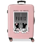 Disney Mickey et Minnie Travel the World Paris Valise Moyenne Nude 48x68x26 cms ABS Rigide Fermeture latérale à combinaison 70L 3 kgs 4 Doubles roues
