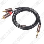 3 Meters 3.5mm AUX Stereo to 2 RCA Male Audio Y Cable Adapter Audio Cord 30AWG
