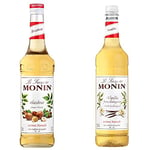 MONIN Premium Hazelnut Syrup 700 ml & Premium Vanilla Syrup 1 L