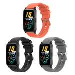 (3-Pack) Chofit Straps Compatible with Huawei Honor Watch ES Strap, Replacement Soft Silicone Sport Wristband Band for Honor Watch ES Smartwatch (Black+Grey+Orange)