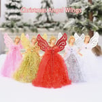 Elegant Mini Angel Christmas Tree Pendant With Feather Wings For Pink