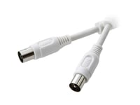 Speaka Professional Antennas Connection Cable [1X Antenna Connector 75 Ω - 1X Antenna Socket 75 Ω ] 10.00 M 90 Db Med Ferritkärna Vit