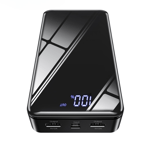 Borofone Powerbank 30000 mAH LED - Svart - TheMobileStore PowerBanks