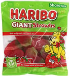 HARIBO Giant Strawbs 0.98kg, bulk sweets, 6 packs of 160g
