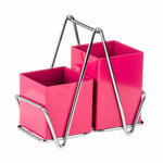 Cutlery Caddy Utensil Holder Organiser 2 Sections Hot Pink Premier Housewares