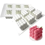 MKNZOME 6 Cavity Silicone Mould,3D Rubik's Cube Shaped Cake Baking Mold Bakeware Muffin Tray DIY Tools for Cake Candy Chocolate Cupcake Jelly Handmade Soap Candles