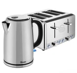Kettle 1.7L & 4 Slice Toaster Classic Set in Polished Stainless Steel SWAN