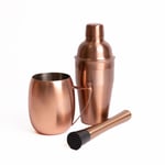 BarCraft Copper Finish Double Walled Wine Cooler and Flamingo Bottle Stopper Set