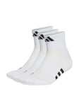 adidas Mens Training Cushioned Mid 3pack Socks - White, White, Size M, Men