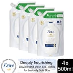 Dove Moisturising Liquid Hand Wash Eco-Refill for Instantly Soft Skin 500ml, 4pk
