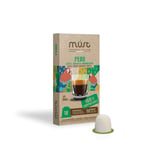 MUST 100 Peru Blend Coffee Capsules Single Origin 10 Packs of 10 Capsules Compatible with Nespresso Machine 100% Compostable Pods Made in Italy Recyclable
