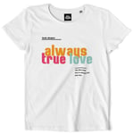 Teetown - T Shirt Femme - Always True Love - Kissing Kiss Couple Heart Babe Bae - 100% Coton Bio