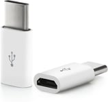 Universal Micro USB to USB Type C Adapter (White)