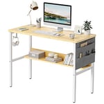 CubiCubi Bureau Informatique Ordinateur - 96 * 40 * 73 cm Simple Bureau Petite PC Table Stable pour Bureau, Domicile, Chambre, Salon, Beige