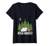 Womens Pitch perfect - Tent Camper Camping V-Neck T-Shirt
