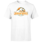 Jurassic Park Logo Tropical Men's T-Shirt - White - 3XL - White