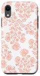 iPhone XR Elegant Coral Floral Vintage Inspired Toile Botanical Flower Case