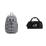Under Armour Unisex UA Hustle Sport Backpack, Easy to Wear Water Resistant Backpack for Sports & Undeniable 5.0 Duffle MD, Black, Large