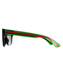 Gucci Rectangle Mens Black and Green With Red Stripe GG0001SN - One Size