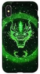 iPhone X/XS Dragon Face Myth Green Vintage Hunting Forest Case