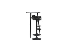 Venture Design Plaza & Adesto bargrupp Svart/svart 2 stolar & bord 60 cm