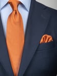 Rostorange slips & näsduk 100% siden